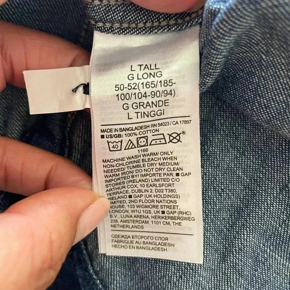 Banana Republic denim two pocket shirt sz L Tall - Picture 4 of 9